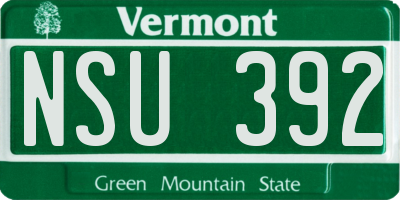 VT license plate NSU392