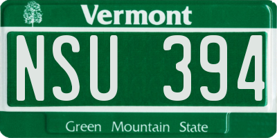 VT license plate NSU394