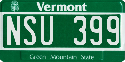 VT license plate NSU399