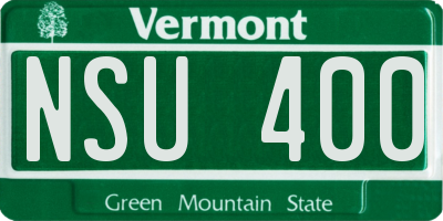 VT license plate NSU400