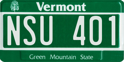 VT license plate NSU401
