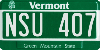 VT license plate NSU407