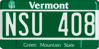 VT license plate NSU408