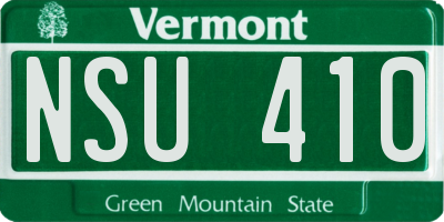 VT license plate NSU410