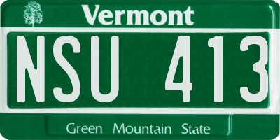 VT license plate NSU413