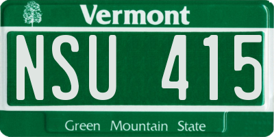 VT license plate NSU415