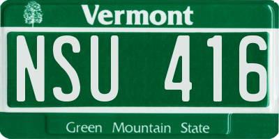 VT license plate NSU416
