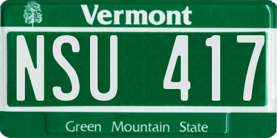 VT license plate NSU417