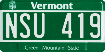 VT license plate NSU419