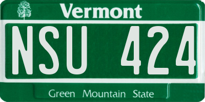 VT license plate NSU424