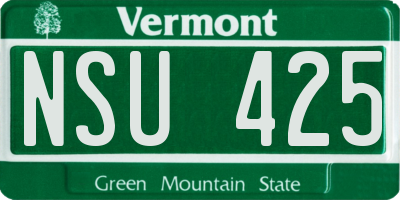 VT license plate NSU425