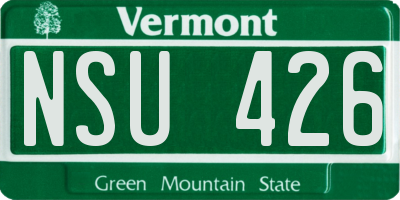VT license plate NSU426
