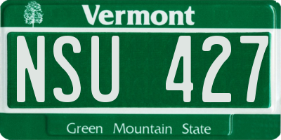 VT license plate NSU427