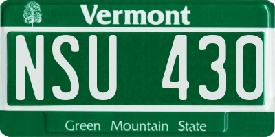 VT license plate NSU430