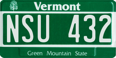 VT license plate NSU432