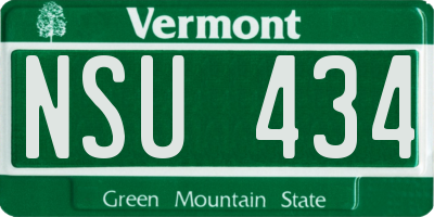 VT license plate NSU434