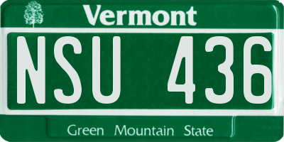 VT license plate NSU436