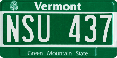 VT license plate NSU437
