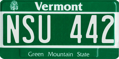 VT license plate NSU442