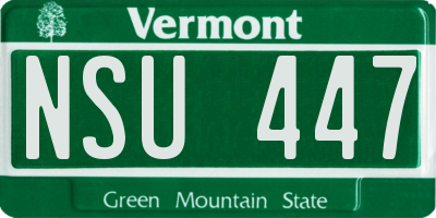 VT license plate NSU447