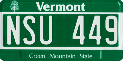 VT license plate NSU449