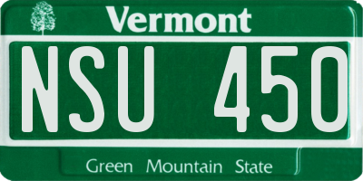 VT license plate NSU450