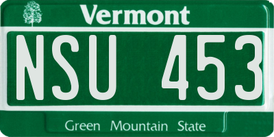 VT license plate NSU453
