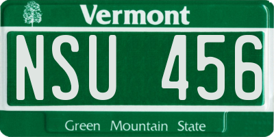 VT license plate NSU456