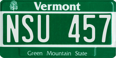 VT license plate NSU457
