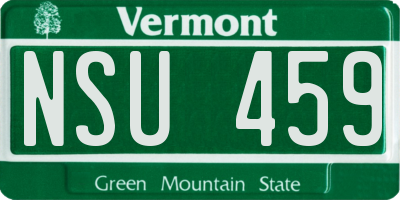 VT license plate NSU459