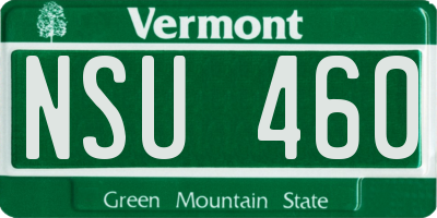 VT license plate NSU460