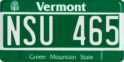 VT license plate NSU465