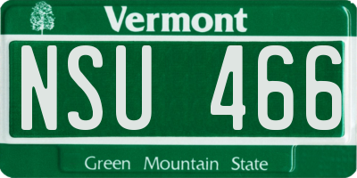VT license plate NSU466