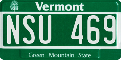 VT license plate NSU469