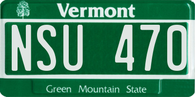 VT license plate NSU470
