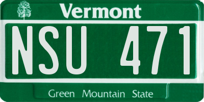 VT license plate NSU471