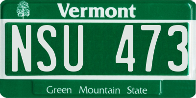 VT license plate NSU473