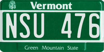 VT license plate NSU476