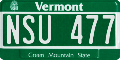 VT license plate NSU477