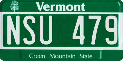 VT license plate NSU479