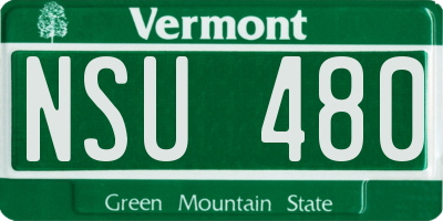VT license plate NSU480