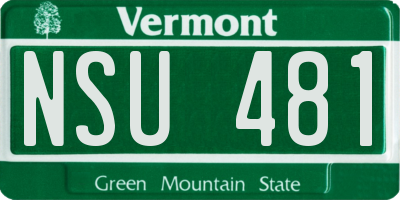VT license plate NSU481