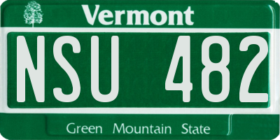 VT license plate NSU482