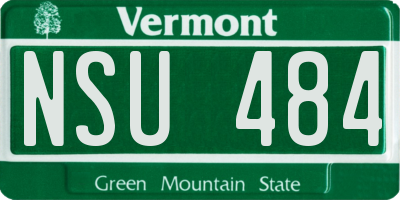 VT license plate NSU484