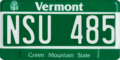VT license plate NSU485