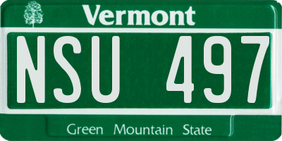 VT license plate NSU497