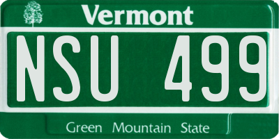 VT license plate NSU499