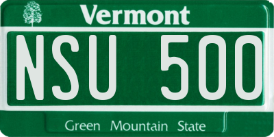 VT license plate NSU500