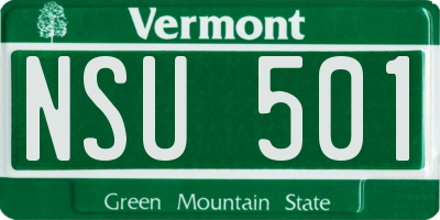 VT license plate NSU501