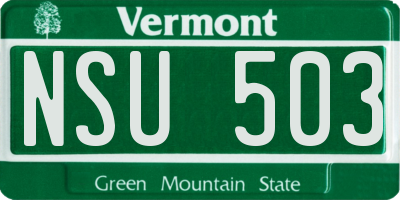 VT license plate NSU503